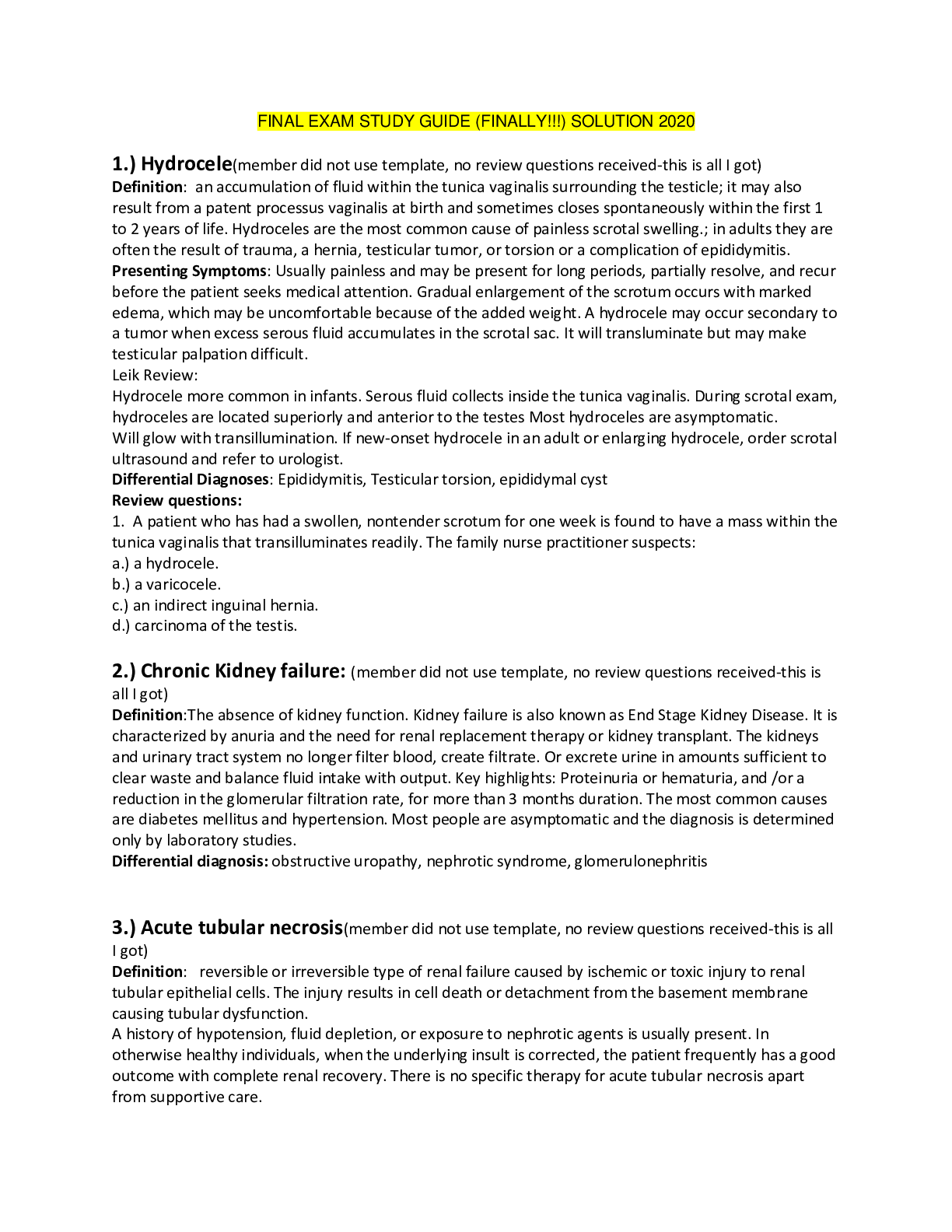 Preview image of FINAL EXAM STUDY GUIDE (FINALLY!!!) SOLUTION 2020 document